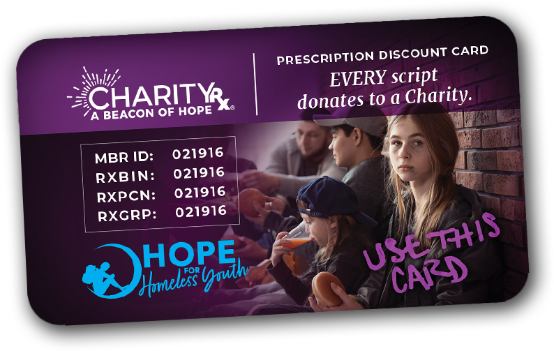 Image of the CharityRx prescription discount card. Click to download.