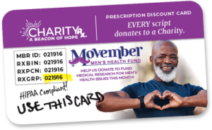 The CharityRx prescription discount card