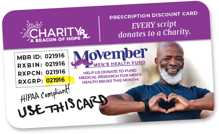 The CharityRx prescription discount card