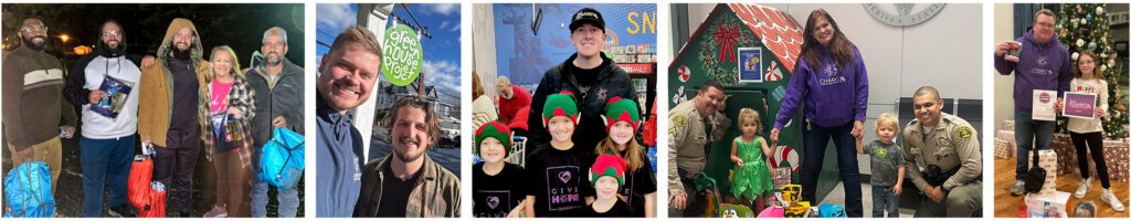 An image strip of a few CharityRx team members who participated in the 12 Days of Hope event in 2023.